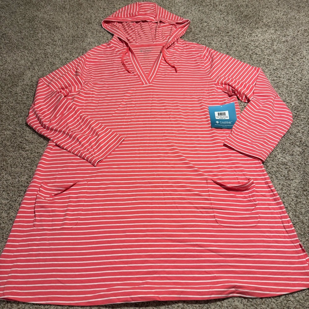 NWT Coolibar Hoodie Cover-Up Dress with Pockets - XXL